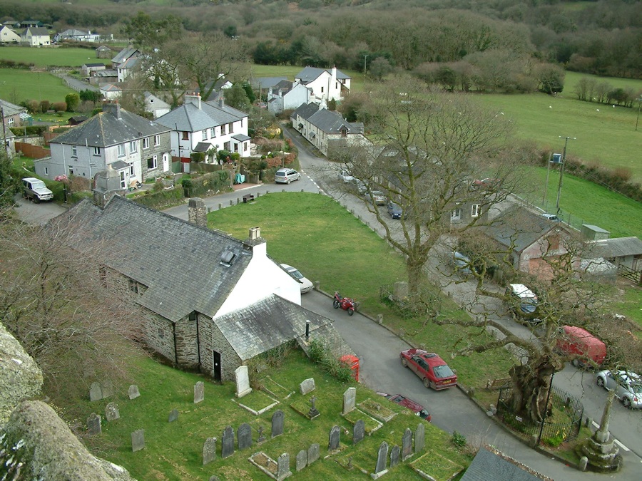 Meavy village from the top of St Peter's Church tower
